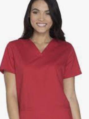 Cherokee Red V-Neck Short Sleeve Women's Top